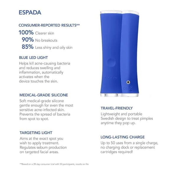 FOREO Espada blue light acne treatment device. - Picture 2 of 4